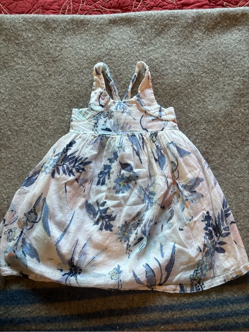 Old Navy White Sundress with Blue Floral Print